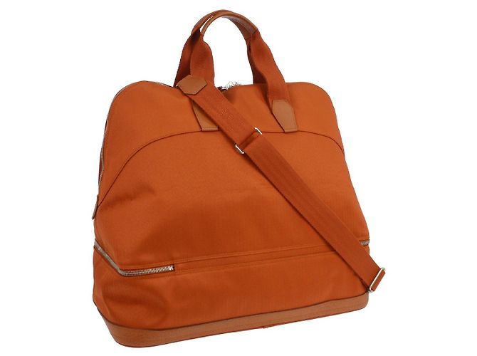 Borsa da Golf Hermès in Tela e Pelle 47 Arancione - vista 2