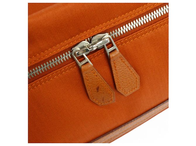 Borsa da Golf Hermès in Tela e Pelle 47 Arancione - vista 6