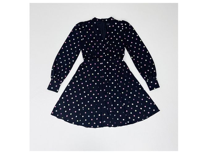 Abito a pois Marc Jacobs in seta nero multicolore - vista 5