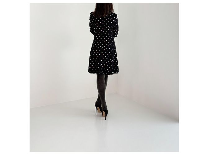 Abito a pois Marc Jacobs in seta nero multicolore - vista 6