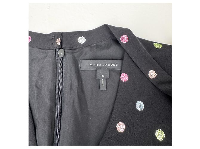 Abito a pois Marc Jacobs in seta nero multicolore - vista 9