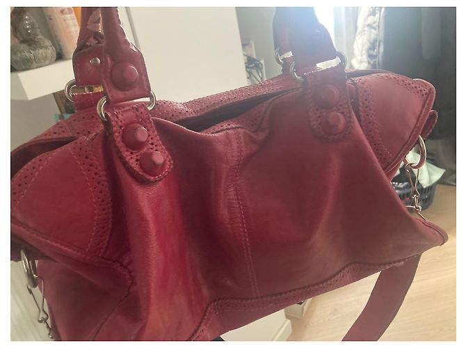 Borsa in pelle rosa Balenciaga Rosso - vista 2