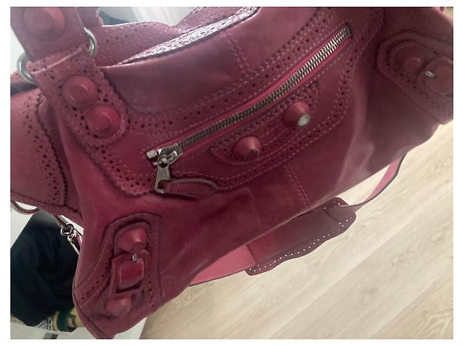 Borsa in pelle rosa Balenciaga Rosso - vista 4
