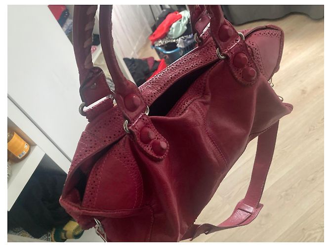 Borsa in pelle rosa Balenciaga Rosso - vista 5