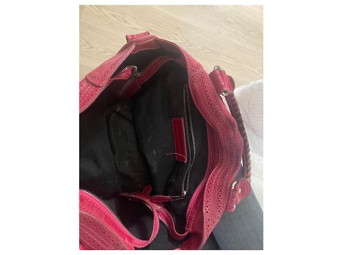 Borsa in pelle rosa Balenciaga Rosso - vista 7