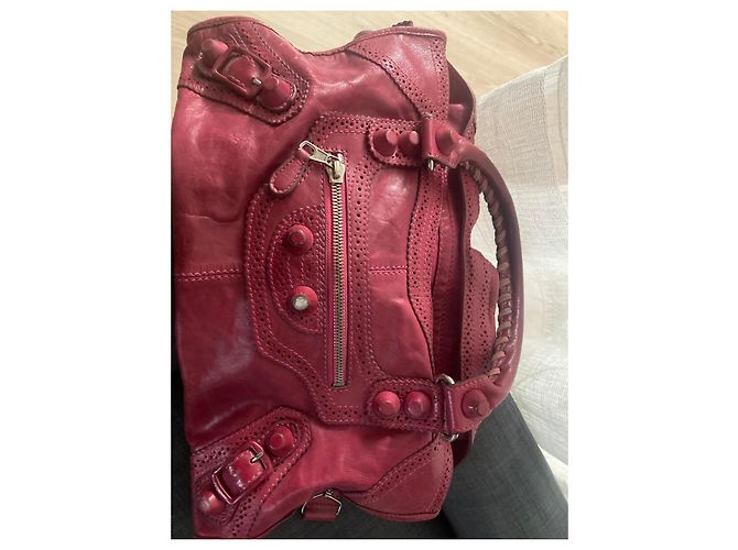 Borsa in pelle rosa Balenciaga Rosso - vista 8