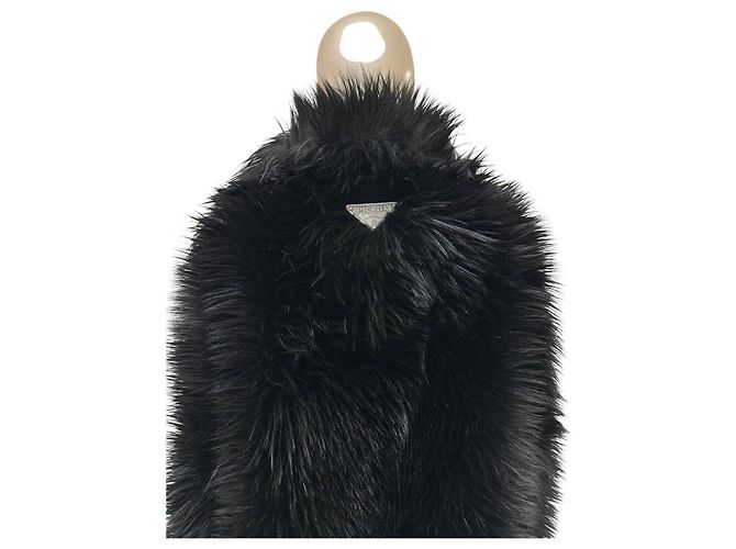 Prada 2011 Schwarzer Kunstpelzmantel Größe 40 gebraucht - Ansicht 4