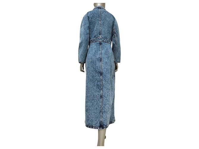 Abrigo trench asimétrico de denim azul deslavado Alaïa Talla 42 Usado - vista 3