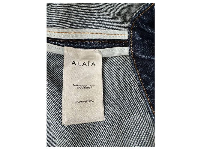 Abrigo trench asimétrico de denim azul deslavado Alaïa Talla 42 Usado - vista 5