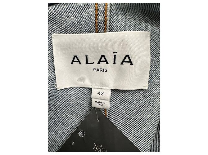 Abrigo trench asimétrico de denim azul deslavado Alaïa Talla 42 Usado - vista 9