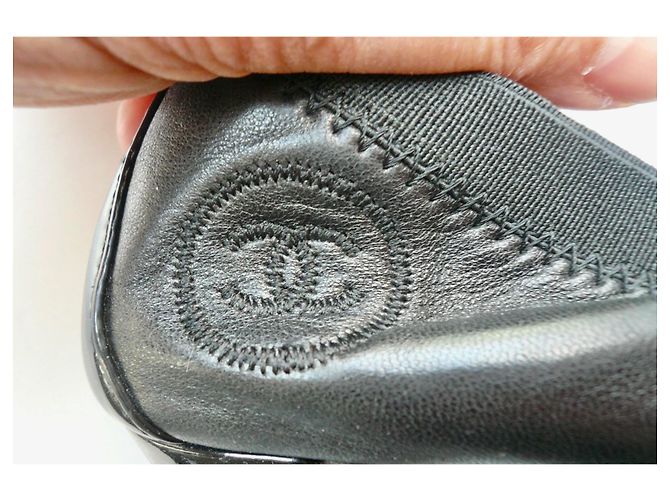 CHANEL Leder-Pumps mit Elastischem Rand Sehr Gut Erhalten 37 IT Schwarz - Ansicht 4