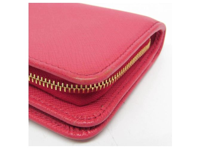Prada Tab Bifold Geldbörse aus Saffiano-Leder Lang Pink - Ansicht 7