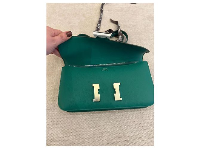 Borsa Hermès Constance Élan in pelle Epsom Vert Vertigo Palladio Verde - vista 10