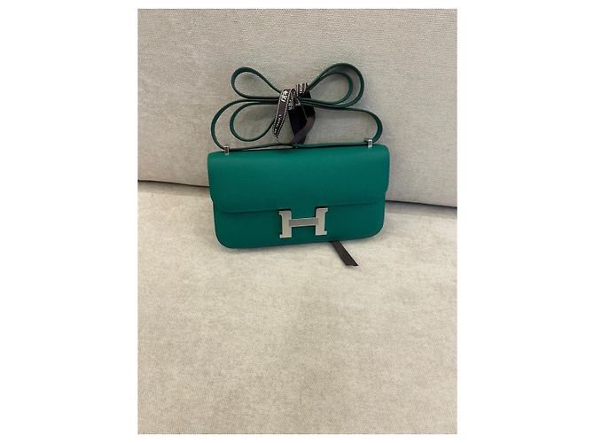 Borsa Hermès Constance Élan in pelle Epsom Vert Vertigo Palladio Verde - vista 3