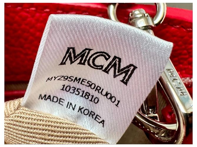 Clutch in pelle rossa con logo MCM Rosso - vista 11
