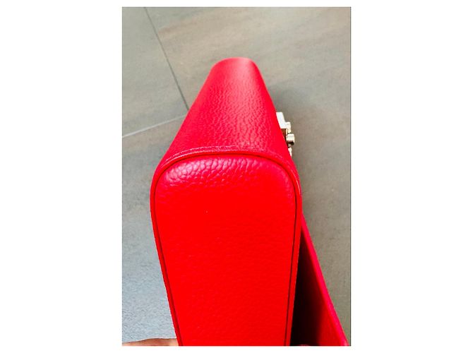 Clutch in pelle rossa con logo MCM Rosso - vista 9