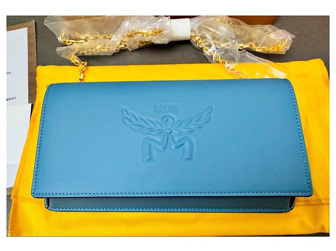 Cartera de mujer MCM con cadena Azul - vista 3