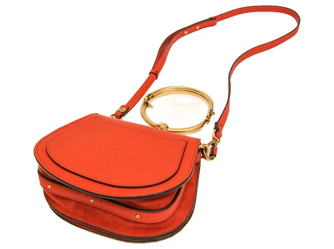 Chloé Borsa a tracolla Chloe Nile in pelle mini Arancione - vista 6