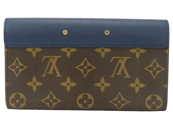 Cartera Pallas M64092 Larga de Louis Vuitton Castaño Azul marino Monograma - vista 3