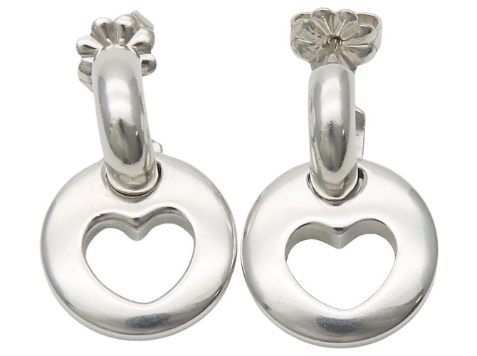 Orecchini a cerchio in argento sterling 925 a forma di cuore traforato Tiffany & Co. - vista 2
