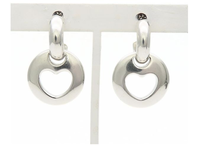 Orecchini a cerchio in argento sterling 925 a forma di cuore traforato Tiffany & Co. - vista 4