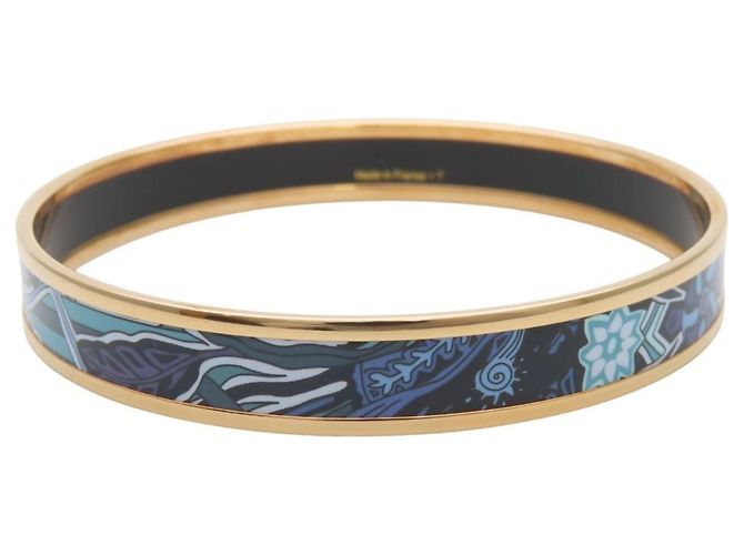 Pulsera de esmalte cloisonné Hermès Azul Dorado Púrpura - vista 3