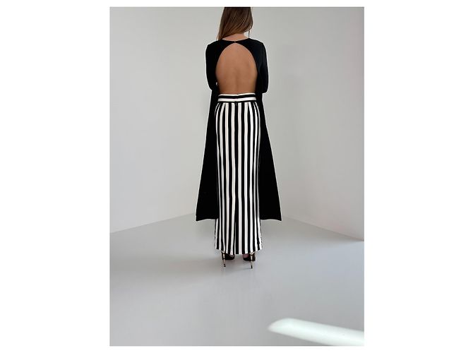 Blusa Rosie Assoulin de algodón negra con espalda abierta Negro - vista 2