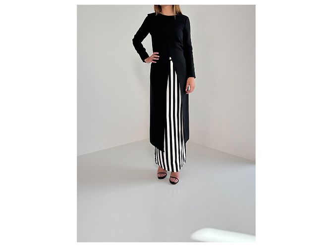 Blusa Rosie Assoulin de algodón negra con espalda abierta Negro - vista 5