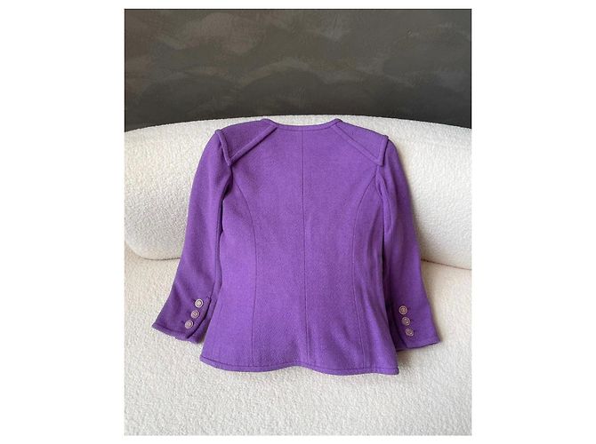 Giacca in tweed viola Chanel Porpora - vista 4