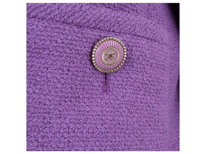 Giacca in tweed viola Chanel Porpora - vista 5