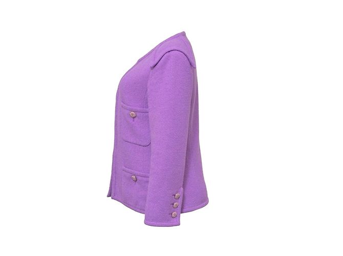 Giacca in tweed viola Chanel Porpora - vista 8