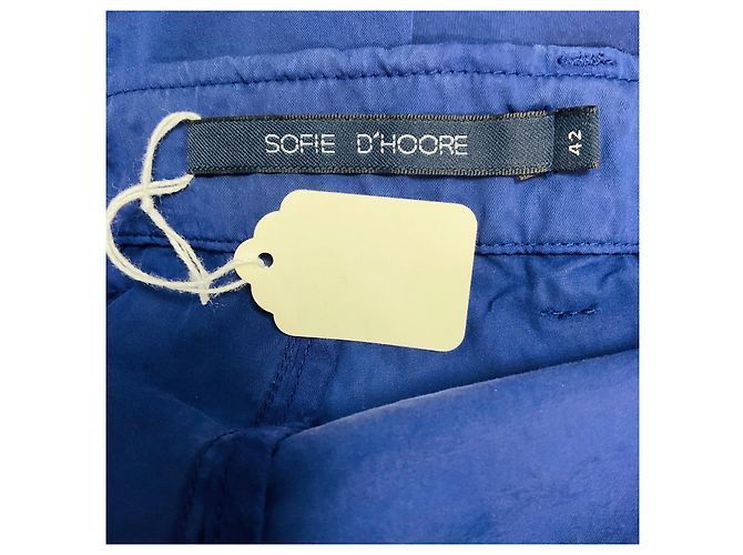 Pantalones de algodón azul índigo Sofie D'Hoore - vista 4