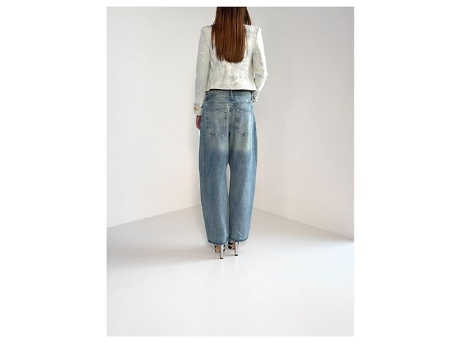 Balmain Jacke aus hellblauer Baumwolle Tie Dye - Ansicht 11