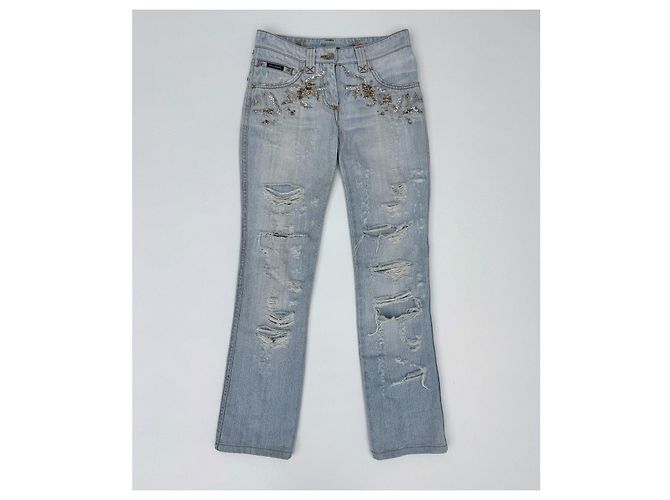 Jeans in cotone blu Dolce & Gabbana - vista 3