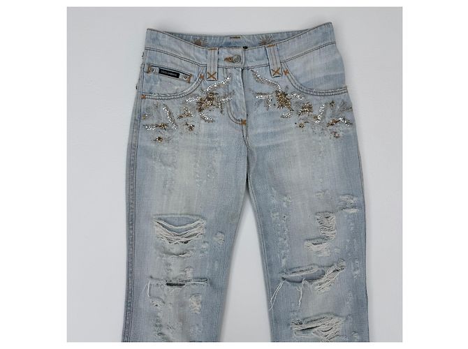 Jeans in cotone blu Dolce & Gabbana - vista 6