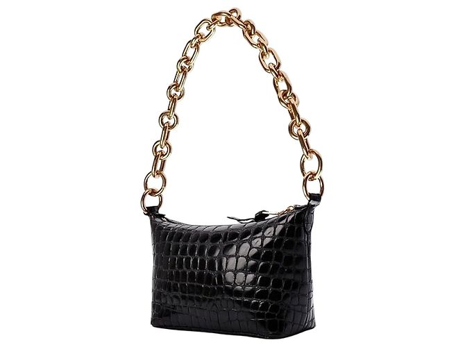 Borsa a Tracolla Miu Miu Spirit Croco Pelle Nera Nero - vista 11