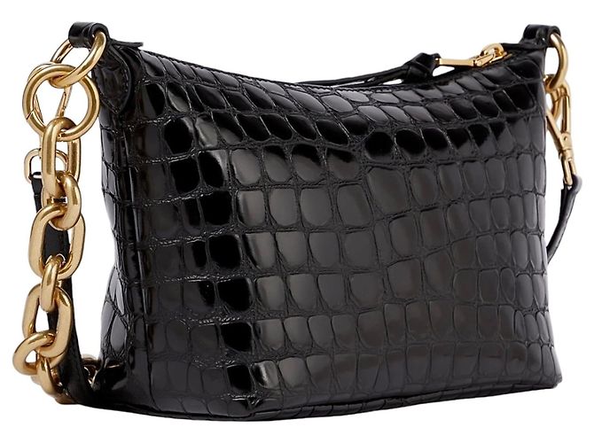 Borsa a Tracolla Miu Miu Spirit Croco Pelle Nera Nero - vista 14