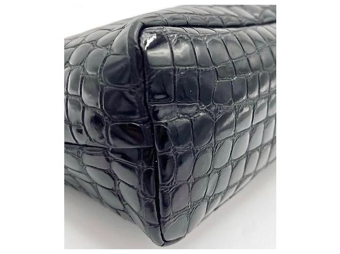 Borsa a Tracolla Miu Miu Spirit Croco Pelle Nera Nero - vista 19