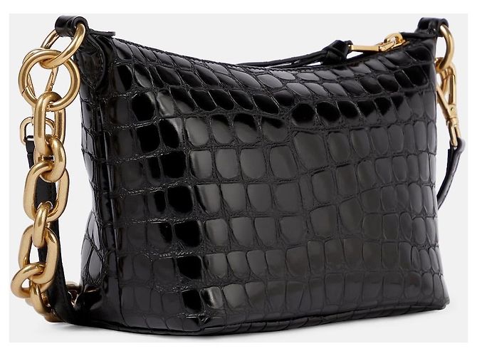 Borsa a Tracolla Miu Miu Spirit Croco Pelle Nera Nero - vista 2