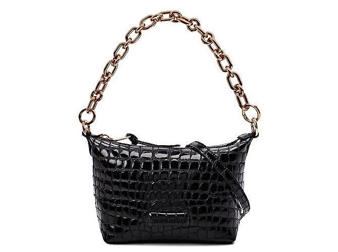 Borsa a Tracolla Miu Miu Spirit Croco Pelle Nera Nero - vista 3