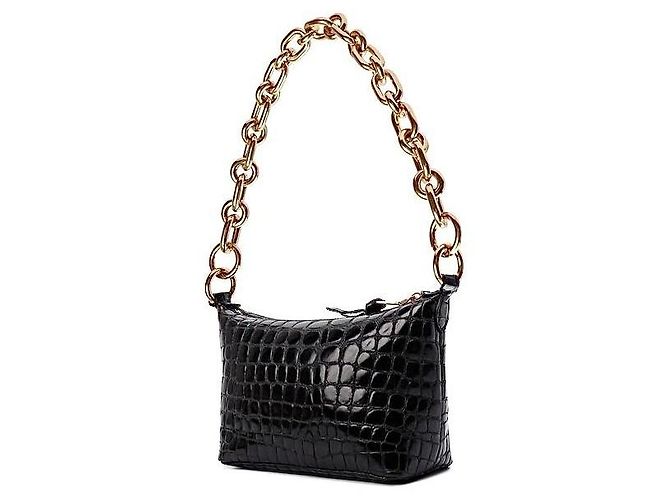 Borsa a Tracolla Miu Miu Spirit Croco Pelle Nera Nero - vista 4