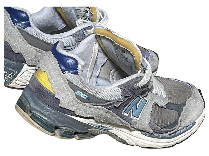 Sneakers New Balance 2002R Bianco Blu Grigio - vista 5