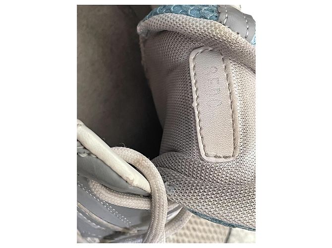 Sneakers Dior B22 in Pelle e Rete Bianco Blu Grigio - vista 3