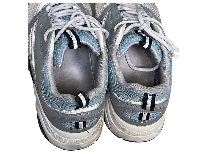 Sneakers Dior B22 in Pelle e Rete Bianco Blu Grigio - vista 4