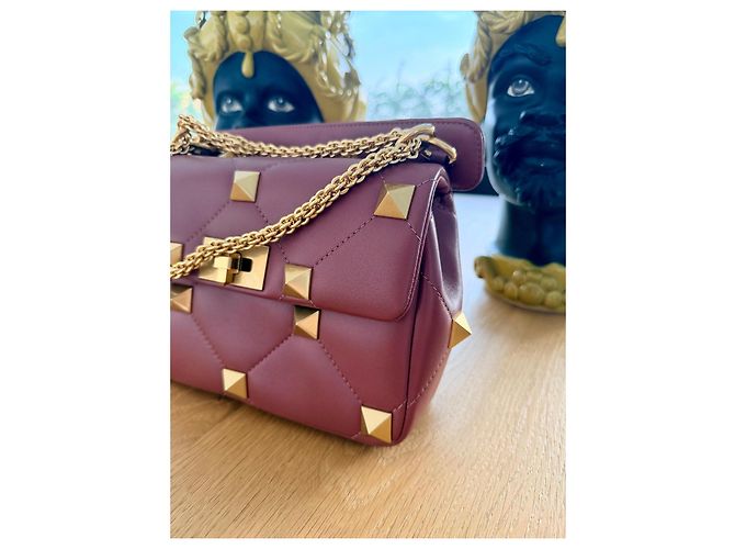 Bolsa Valentino Garavani Roman Stud couro marrom - vista 6