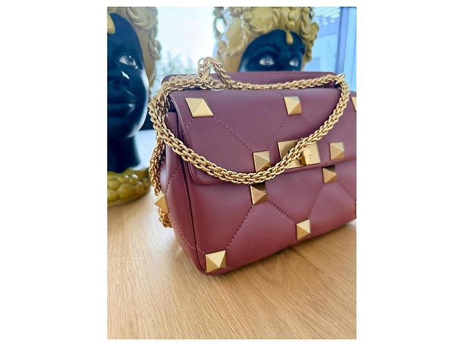 Bolsa Valentino Garavani Roman Stud couro marrom - vista 7
