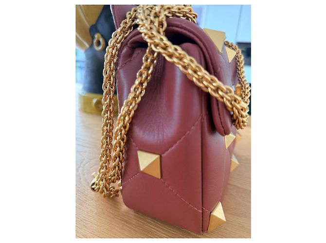 Bolsa Valentino Garavani Roman Stud couro marrom - vista 8