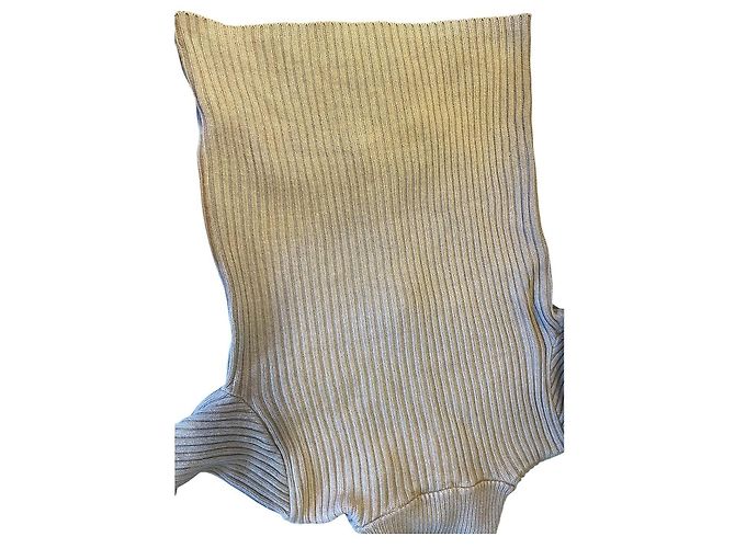 Autre Marque Beige geripptes Strickweste mit Reißverschluss - Ansicht 4