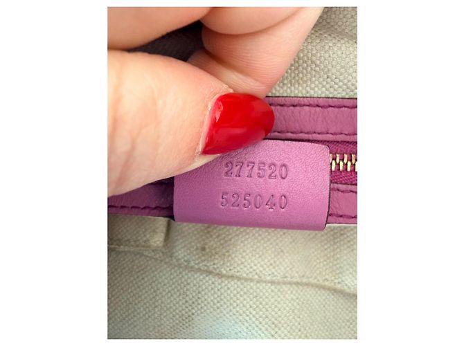 Borsa a mano Gucci Jackie in pelle nappa rosa - vista 10