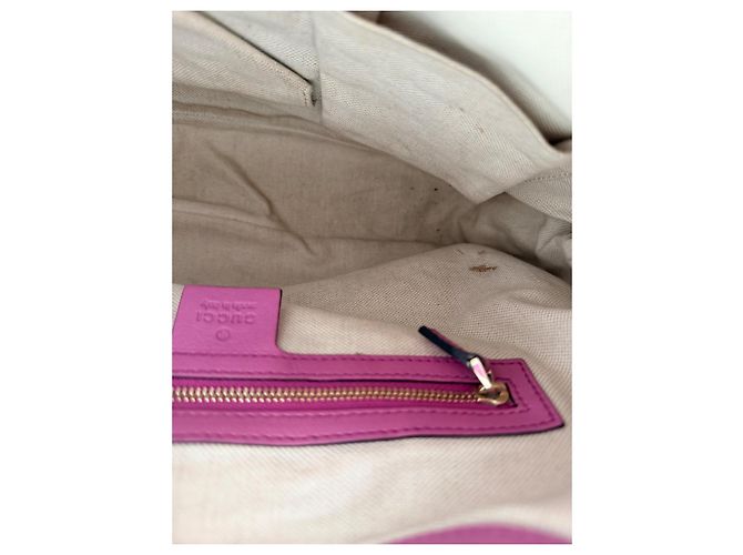 Borsa a mano Gucci Jackie in pelle nappa rosa - vista 11